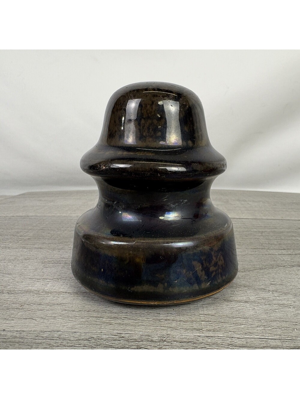 Vintage Porcelain Electric Insulator Brown